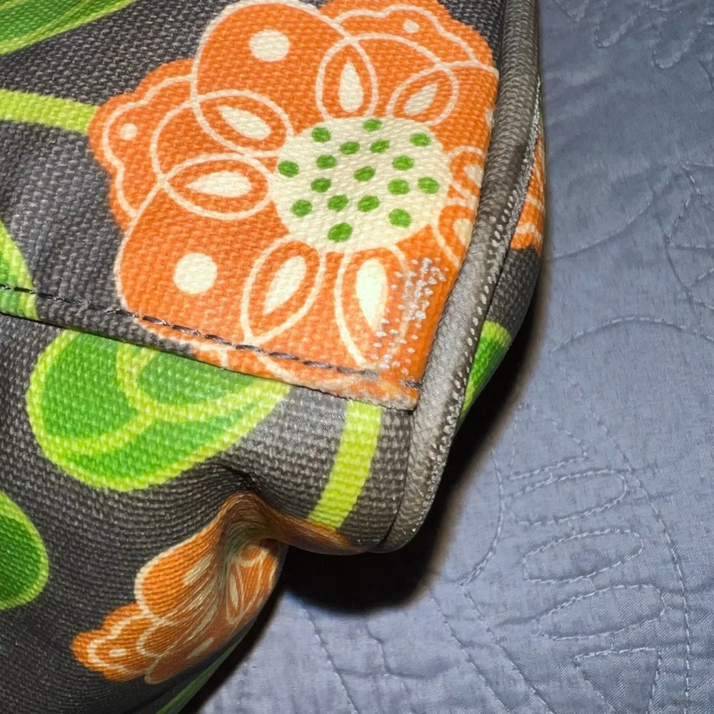 Petunia Pickle Bottom Santiago Sunset Floral Diaper Bag Backpack Gray and Orange